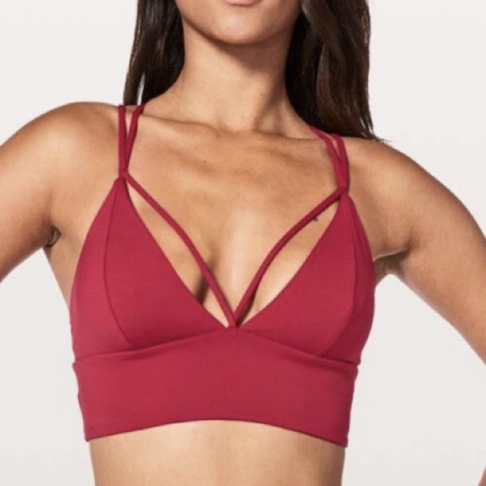 Lululemon Ruby Red Pushing Limits Sporta Bra Size 8